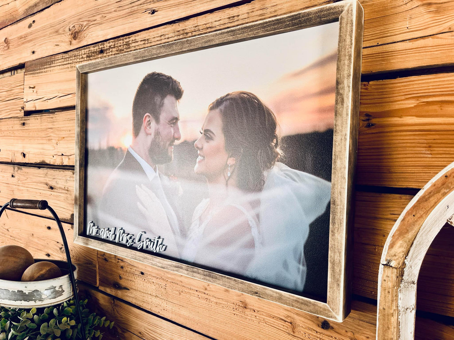Framed Wood Print | Custom UV-Printed Photo with Optional Raised Lettering