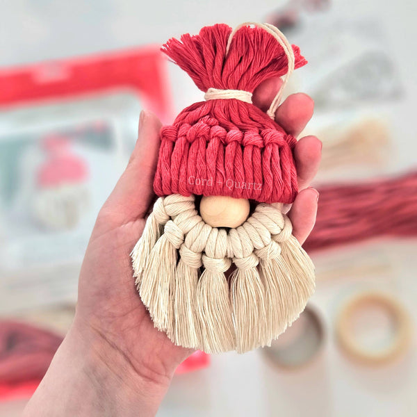 Macrame Gnome ornament DIY KIT