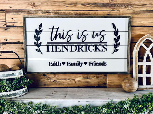 Personalized "This Is Us" Family Name Sign | Custom Farmhouse Wall Decor