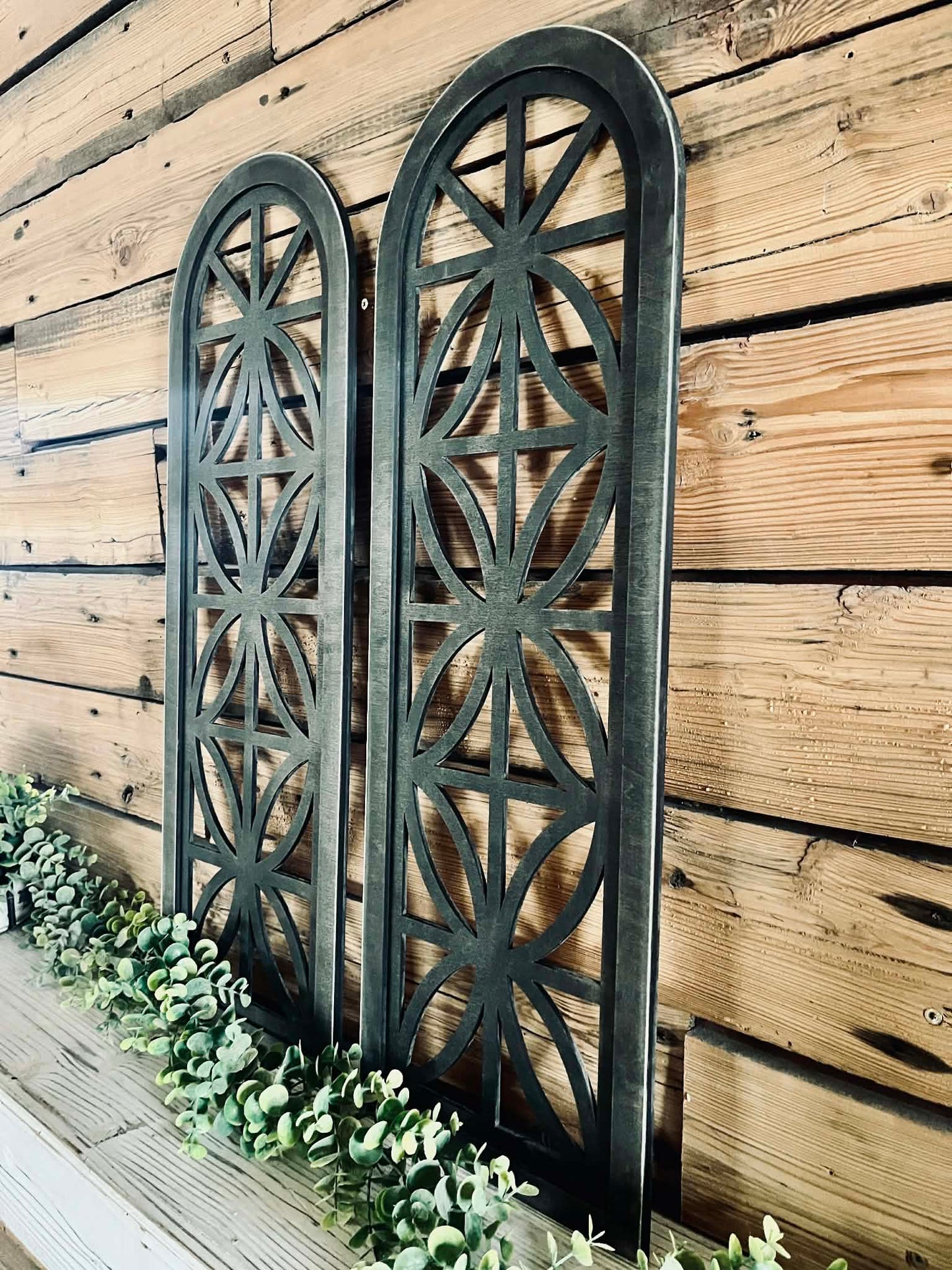 Arched Window Wall Decor – Set of 2, Farmhouse Chic Style