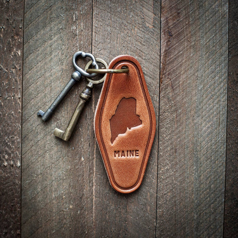 Maine Leather Keychain Motel Style