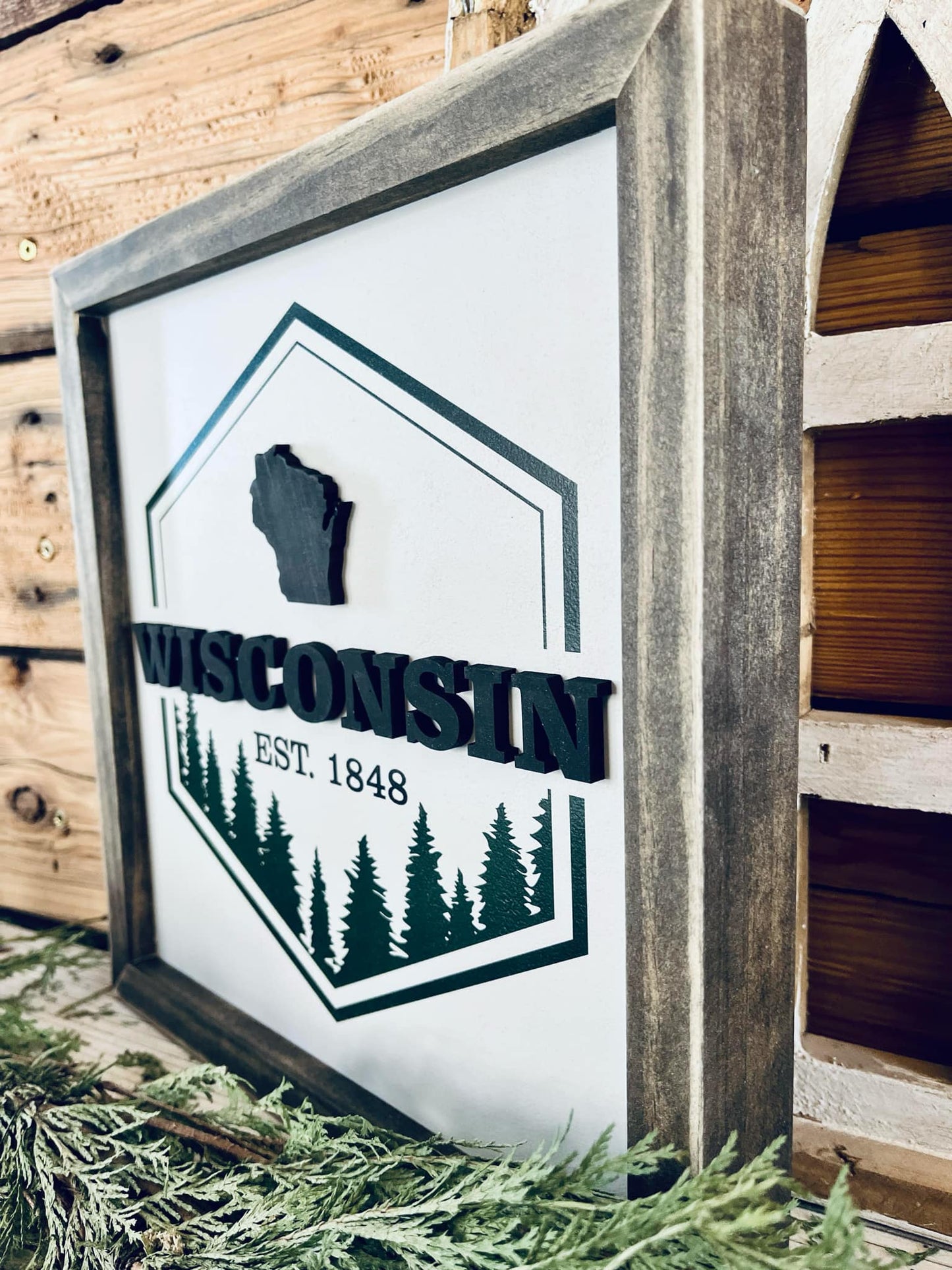 Wisconsin Sign | Wisconsin Art | Home Decor | Wisconsin Gifts | Wisconsin Northwoods State Sign