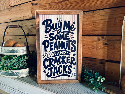 Buy Me Some Peanuts and Cracker Jacks Baseball Sign | Vintage Baseball Decor