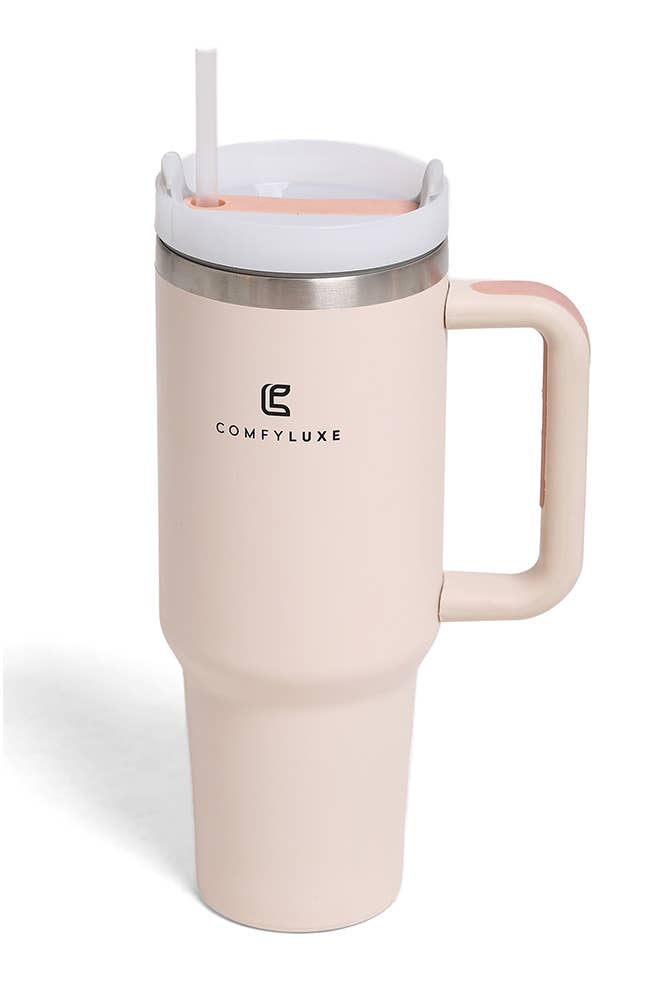 Solid Color 40oz Handle Tumbler: Charcoal