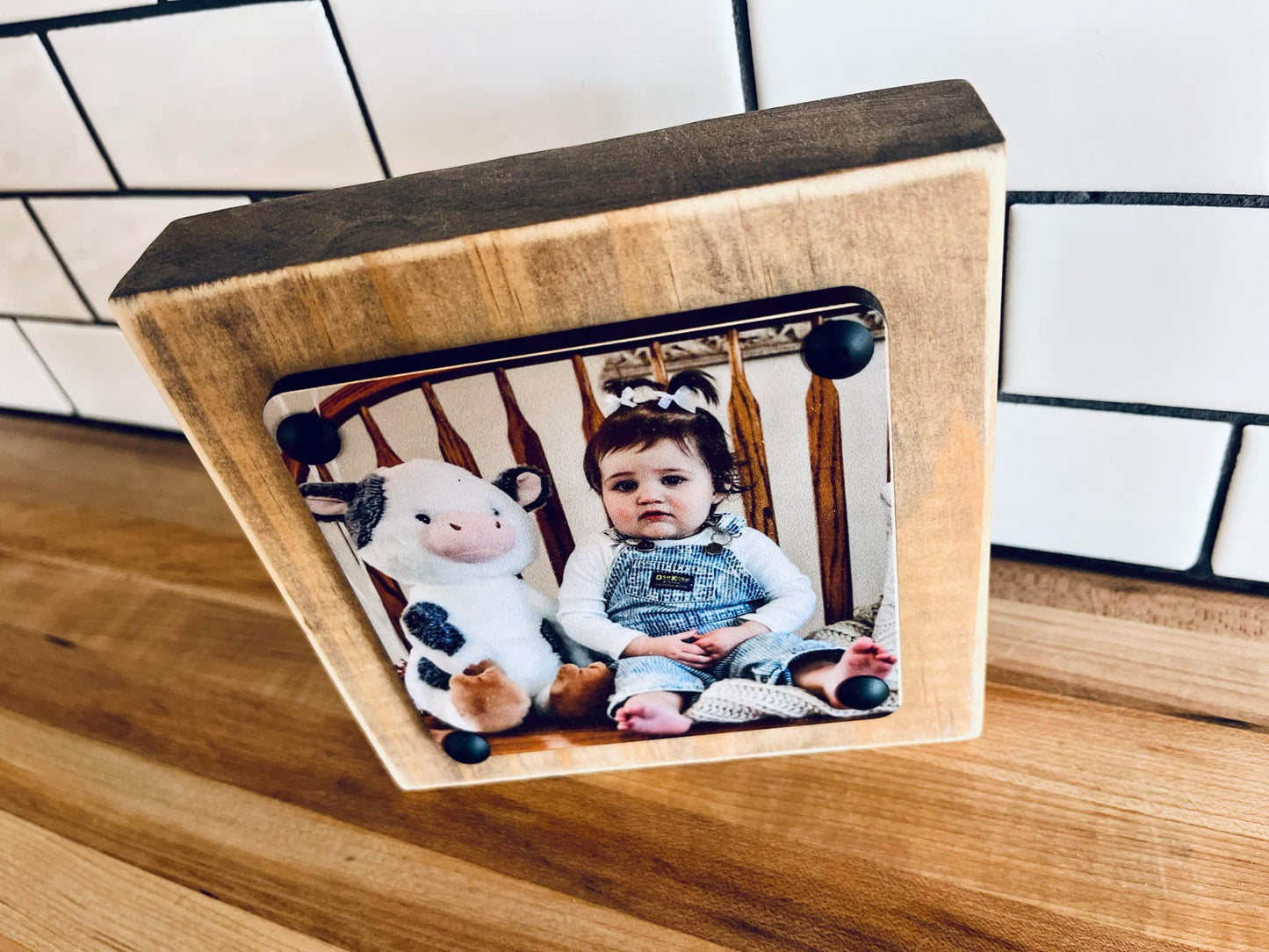 Personalized Photo Block Shelf Sitter – Custom Wood Picture Display