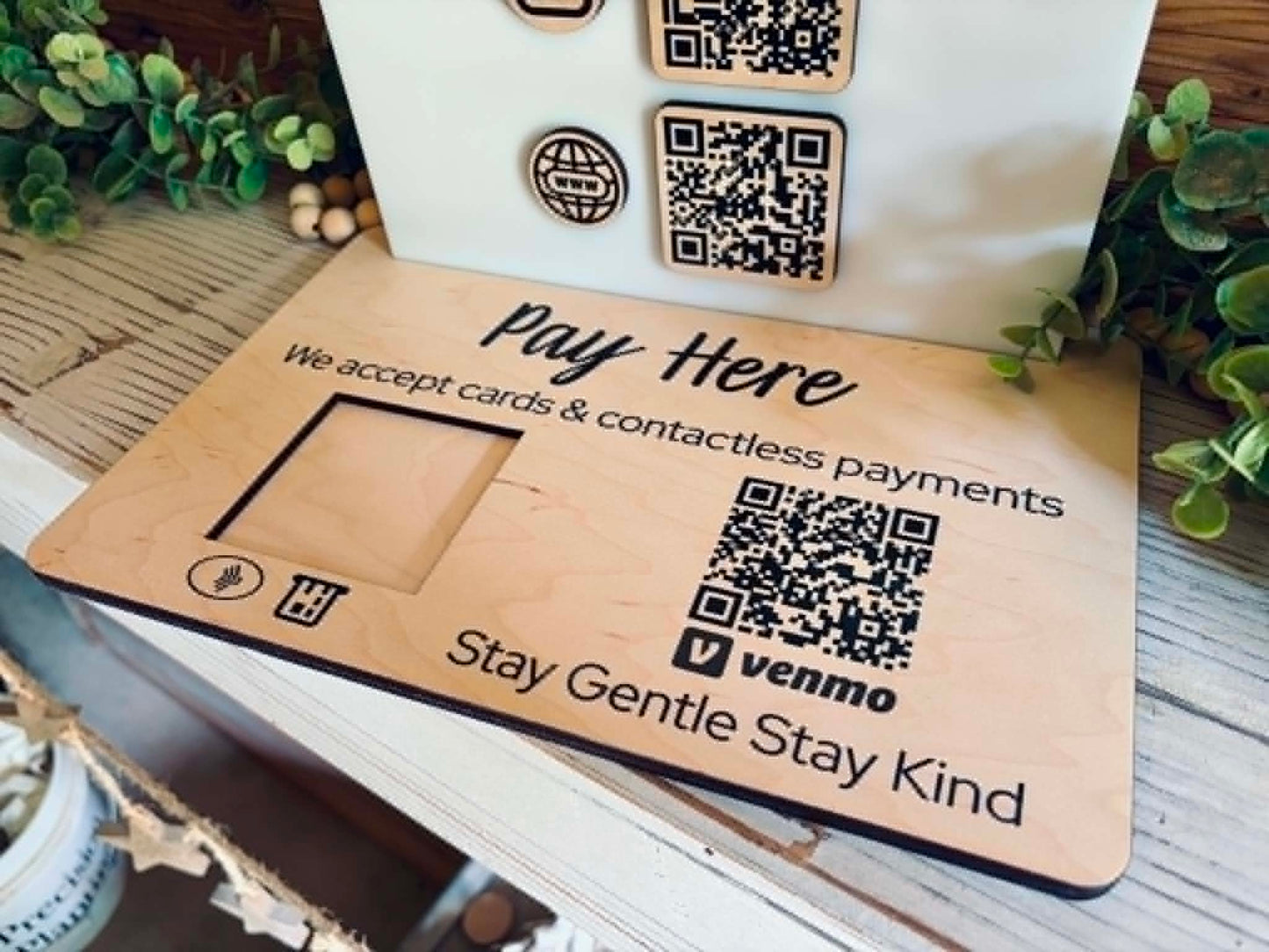 Custom QR Code Business Sign with Social Media & Payment Links
