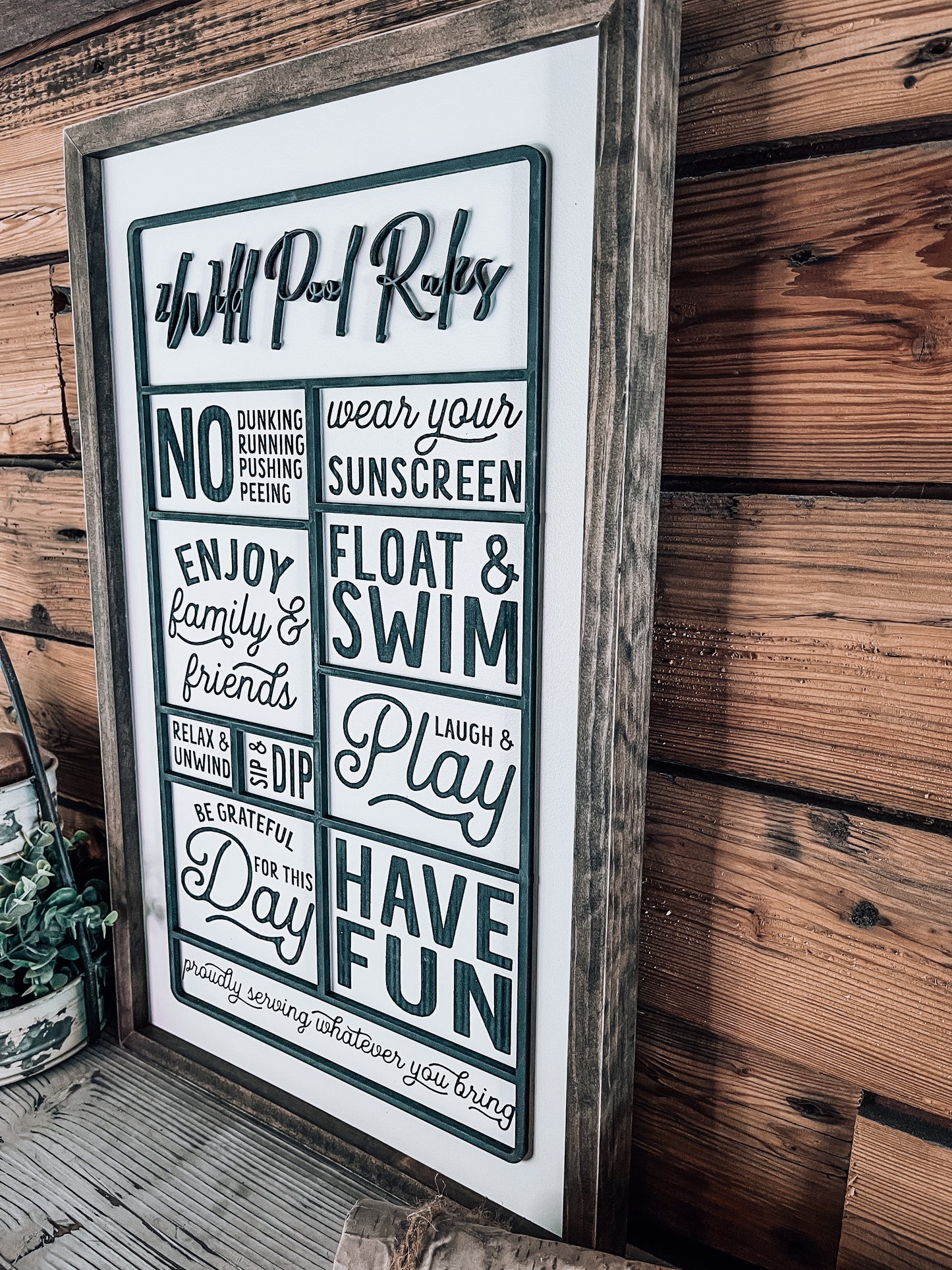 Pool Rules Sign | Personalized Farmhouse Home Decor