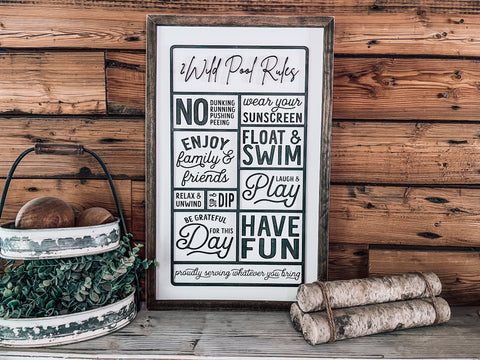 Pool Rules Sign | Personalized Farmhouse Home Decor