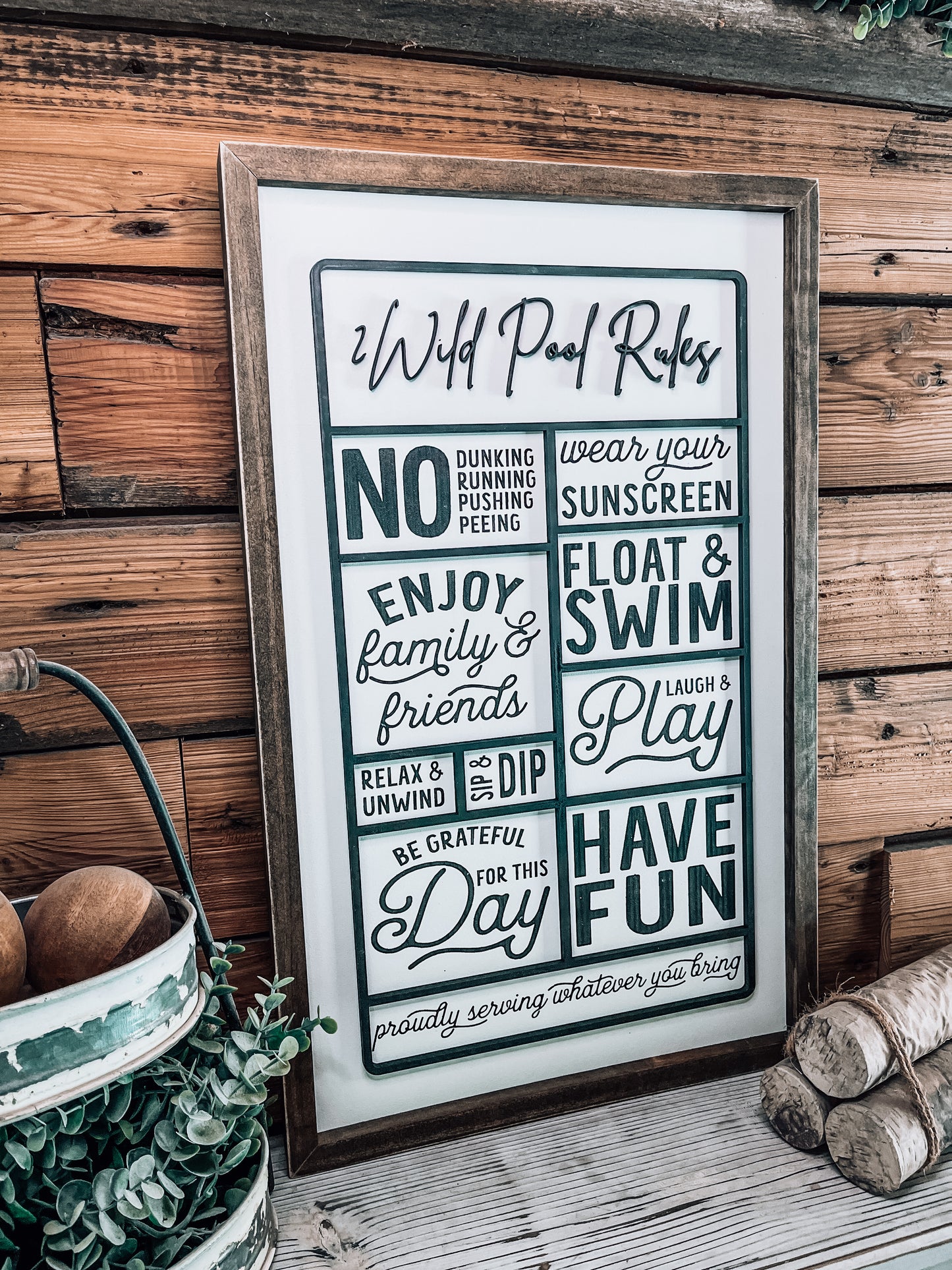Pool Rules Sign | Personalized Farmhouse Home Decor
