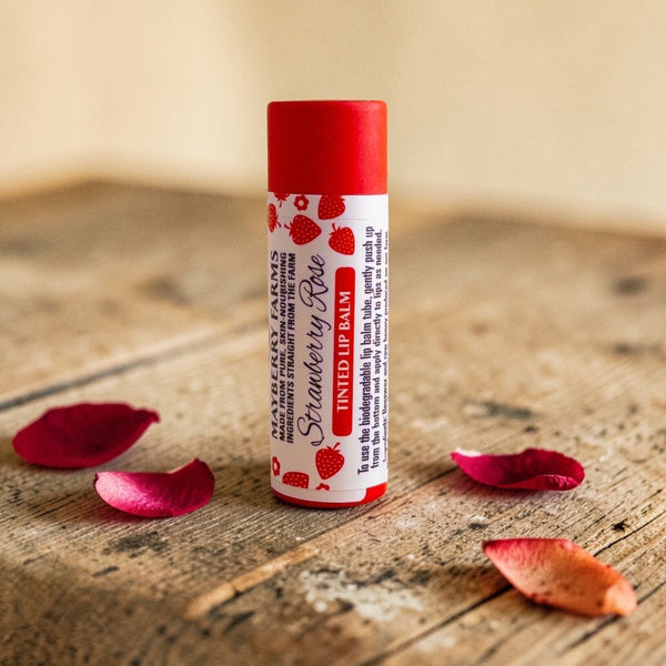 Strawberry Rose - Tallow, honey, and beeswax lip balms