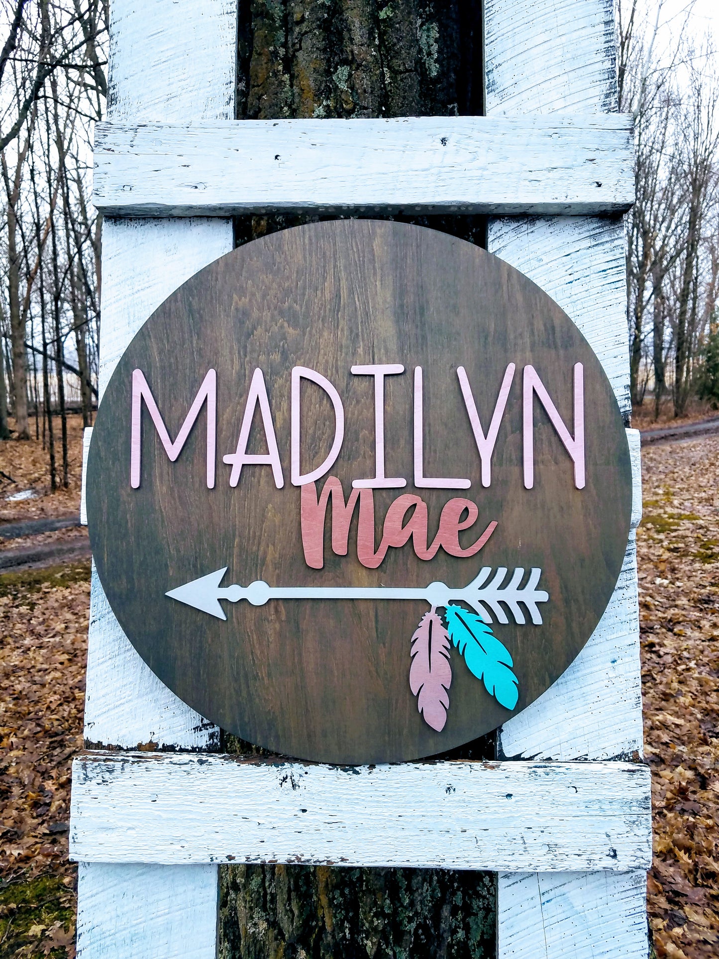 Personalized 3D Cutout Nursery Decor Sign with Child's Name and Arrow