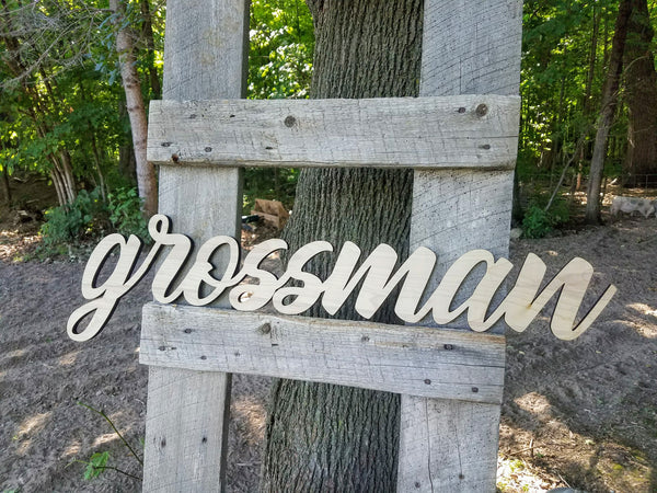 Personalized Last Name Wood Cutout Sign