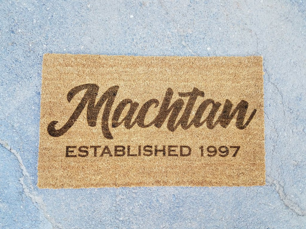 Personalized Last Name Established Door Mat