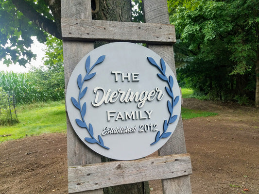 Personalized Established Last Name Laser Cut Sign