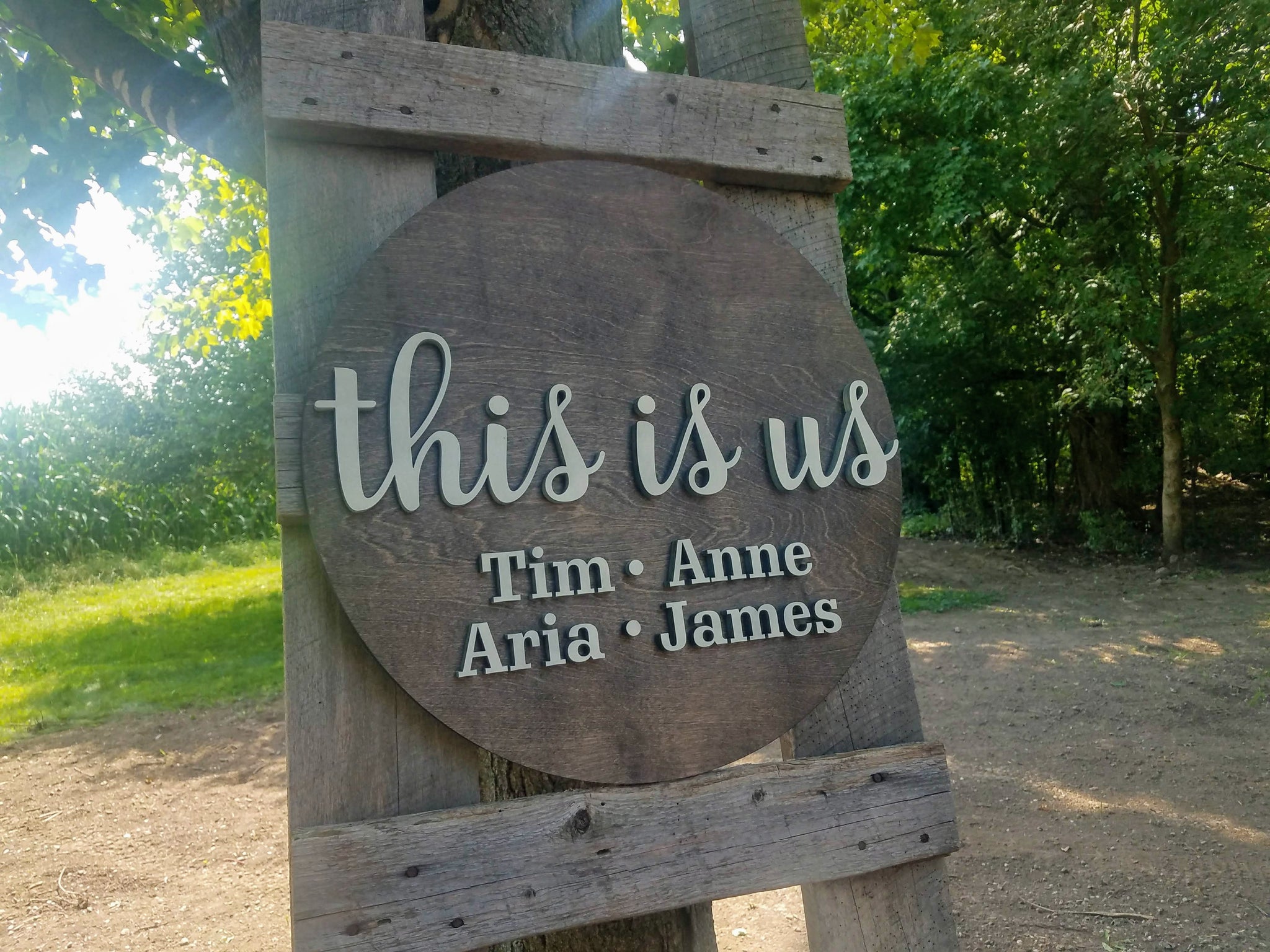 This Is Us Round Family Laser Cut Sign