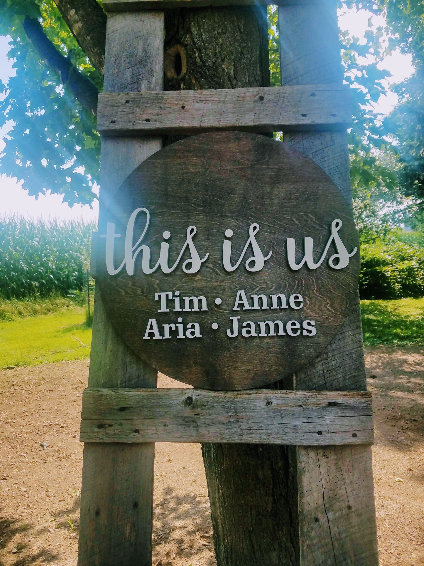 This Is Us Round Family Laser Cut Sign
