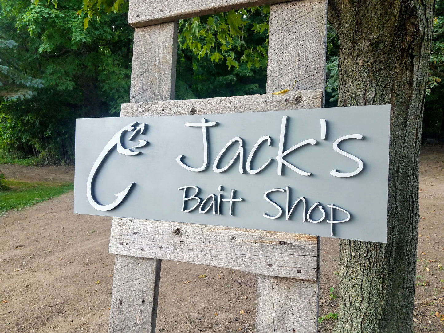 Personalized Bait Shop Fishing Bedroom Decor Cutout Sign