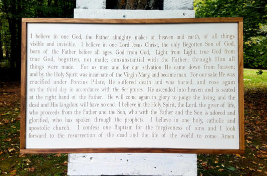 Handmade Custom Sign | Catholic Nicene Creed Prayer