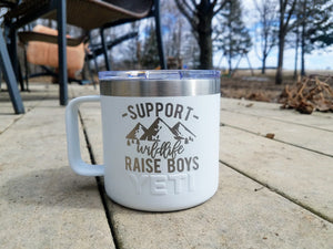 Support Wildlife - Raise Boys Engraved Coffee Mug