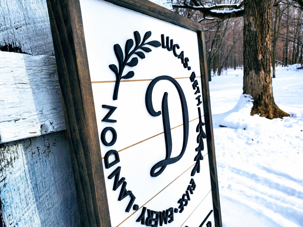 Personalized Raised Lettering Last Name Sign on Shiplap | Names in Wre ...