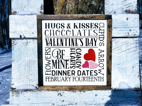Valentine's Day Subway Art Sign | Raised Lettering Farmhouse Sign | Valentine's Day Decor | Love Sign