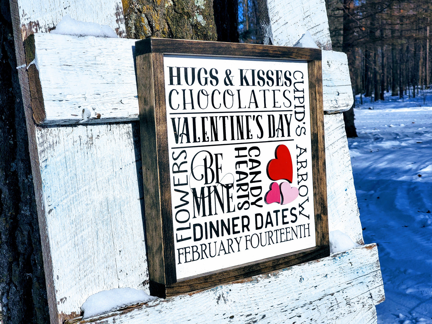 Valentine's Day Subway Art Sign | Raised Lettering Farmhouse Sign | Valentine's Day Decor | Love Sign