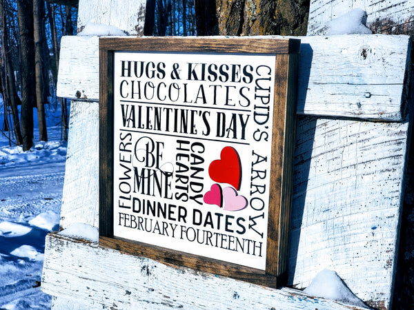 Valentine's Day Subway Art Sign | Raised Lettering Farmhouse Sign | Valentine's Day Decor | Love Sign