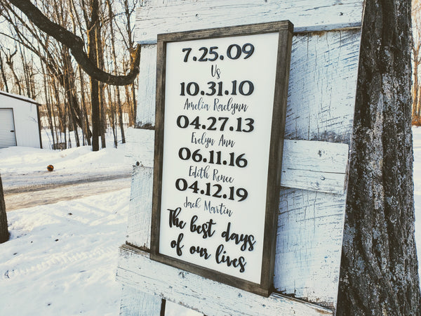 The Best Days Of Our Lives Sign | Personalized Raised Letter Family Sign