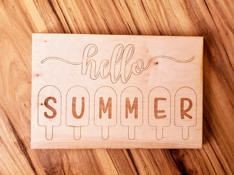 DIY Hello Summer Wood Cutout Paint Kit | Hello Summer Sign Paint Kit | Kids Paint Kit