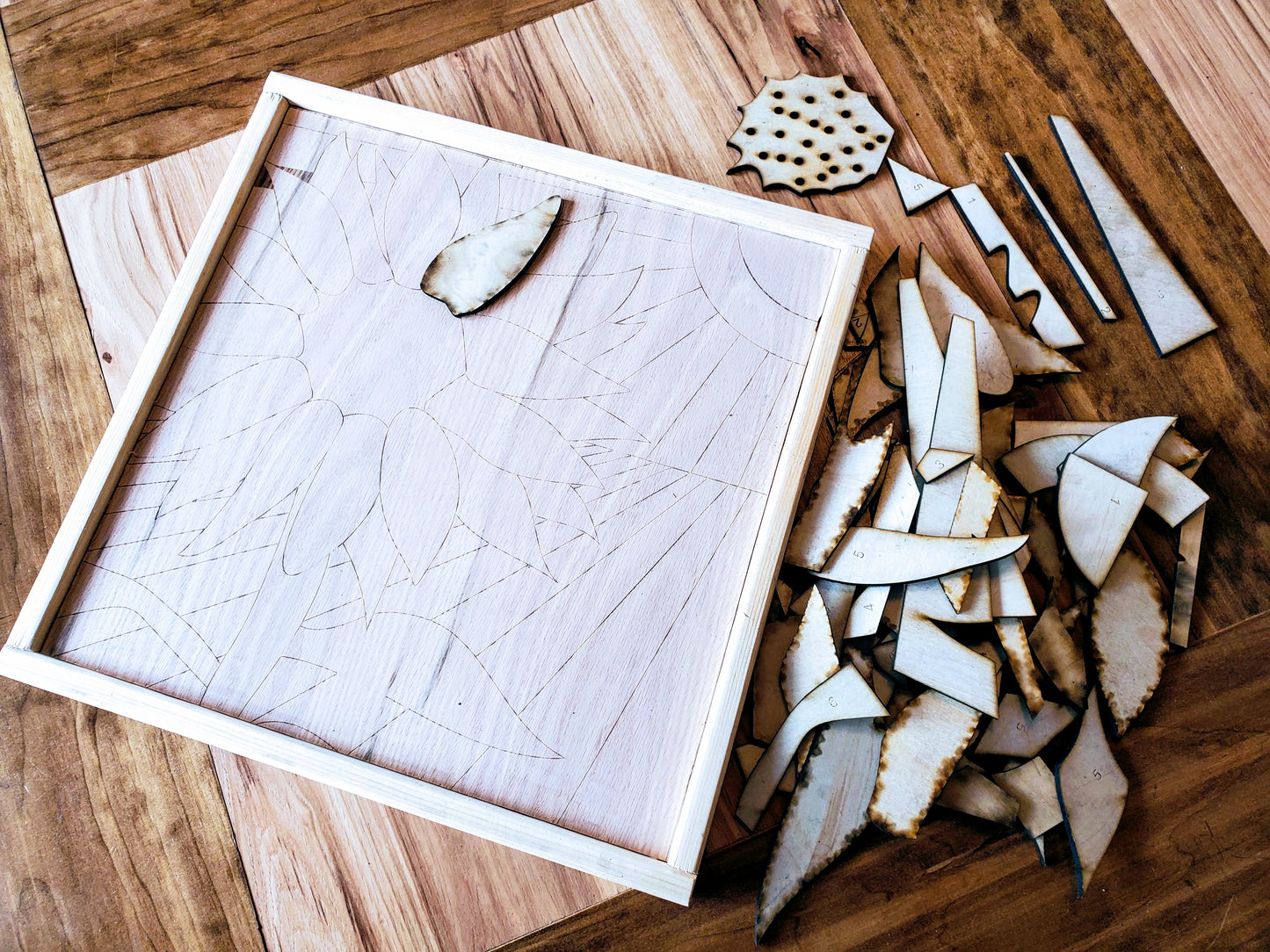 DIY Wood Sunflower Sign | DIY Raised Puzzle Sign