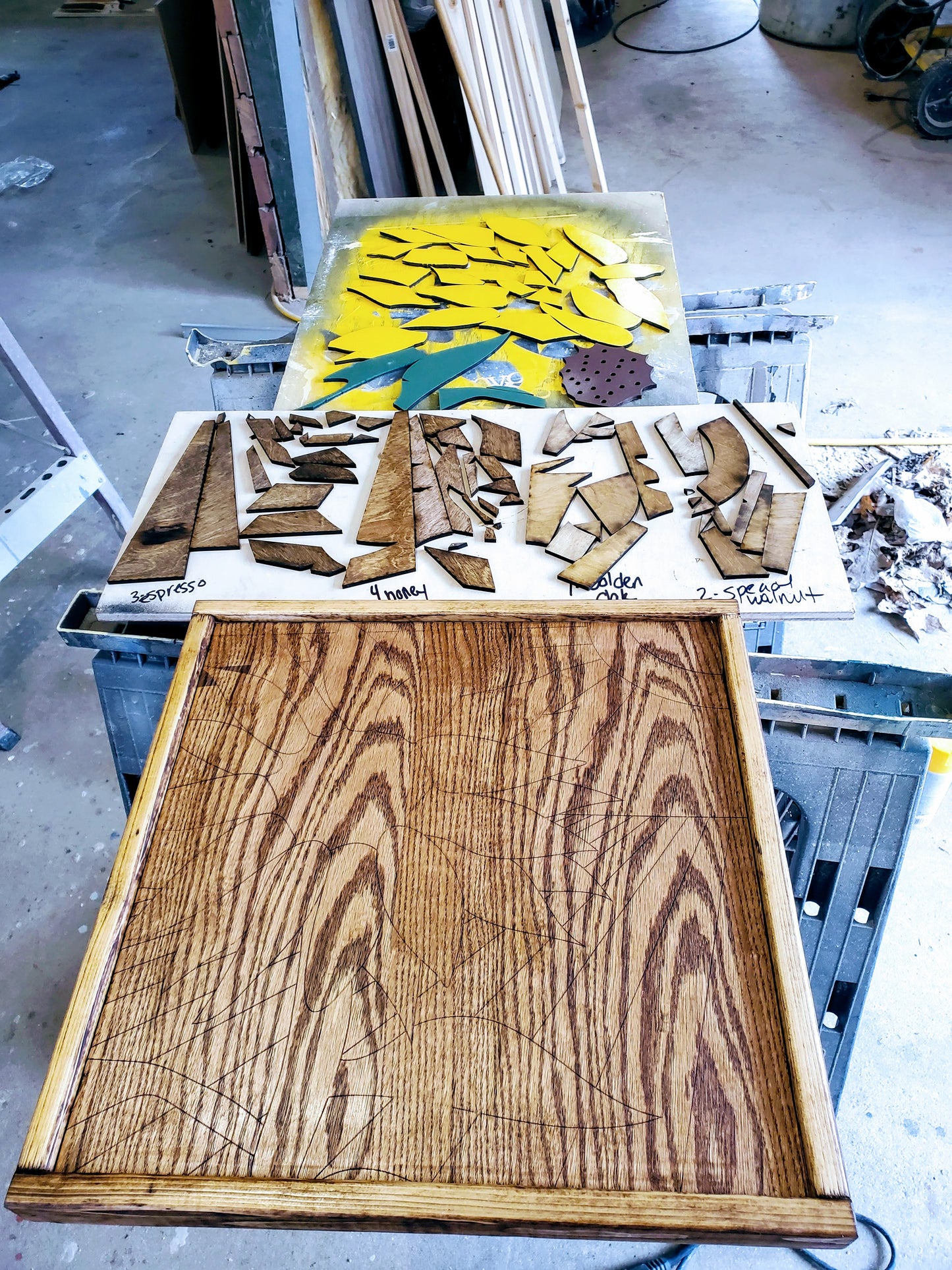 DIY Wood Sunflower Sign | DIY Raised Puzzle Sign