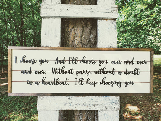 I Choose You Sign | Rustic Bedroom Decor | Shiplap Raised Letter Sign