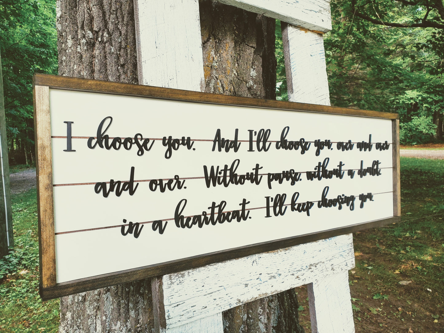 I Choose You Sign | Rustic Bedroom Decor | Shiplap Raised Letter Sign