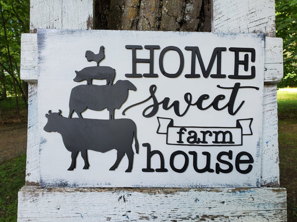 Home Sweet Farmhouse Wood Wall Art Sign
