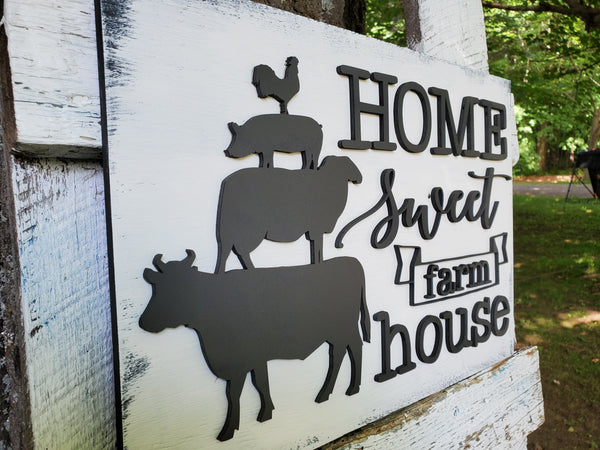 Home Sweet Farmhouse Wood Wall Art Sign