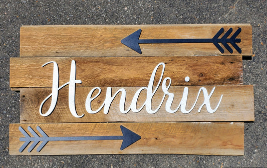 Reclaimed Wood Child Name Sign | Rustic Children's Bedroom Decor