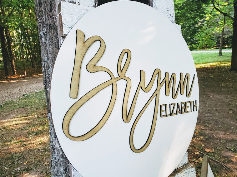 Child's First and Middle Name Sign | Personalized Nursery Decor
