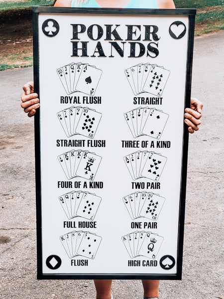 Poker Sign | Poker Hands | Poker Room Decor | Poker Hands Wall Art