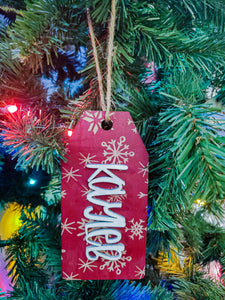 Farmhouse Christmas Ornament | Personalized Kid's Christmas Ornament | Stocking Tag