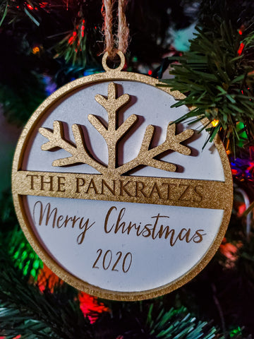 Farmhouse Christmas Ornament | Yearly Family Ornament