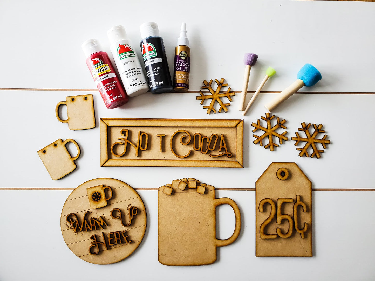 Tiered Tray Decor Winter Mini Signs | Hot Cocoa Tiered Tray Decor | Tiered Tray Decor Bundle | Tiered Tray Signs | Tier Tray DIY Kit