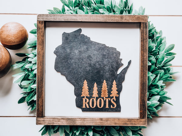 Wisconsin Roots Sign with 3D Cutout