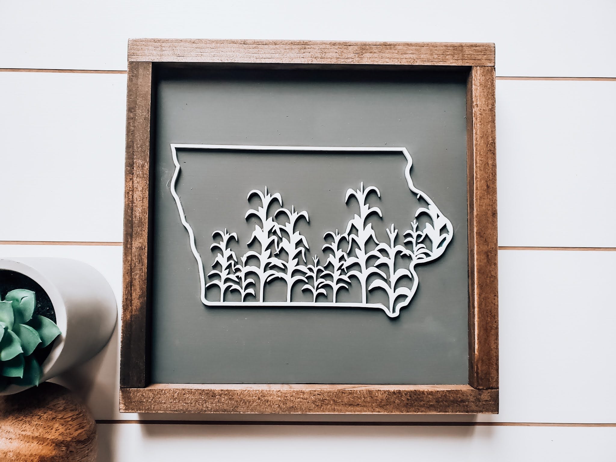 Iowa Corn Stalk Sign with 3D Cutout
