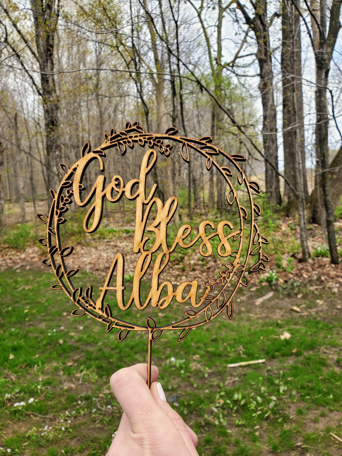 Personalized Wood Cake Topper | Rustic Wedding Cake Topper