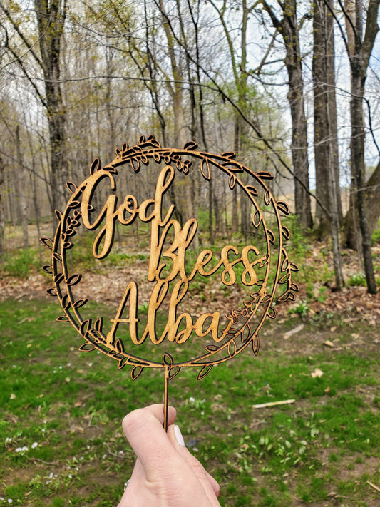 Personalized Wood Cake Topper | Rustic Wedding Cake Topper