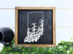 Indiana State Cornstalk Sign with 3D Cutout