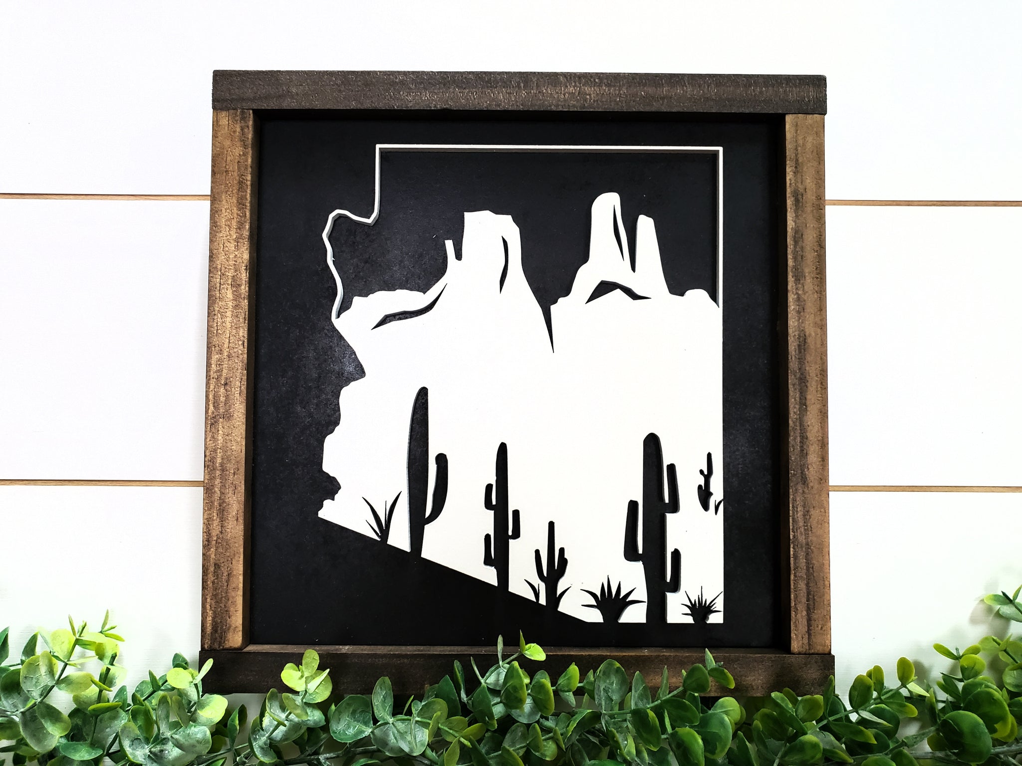 Arizona State Cactus Sign with 3D Cutout