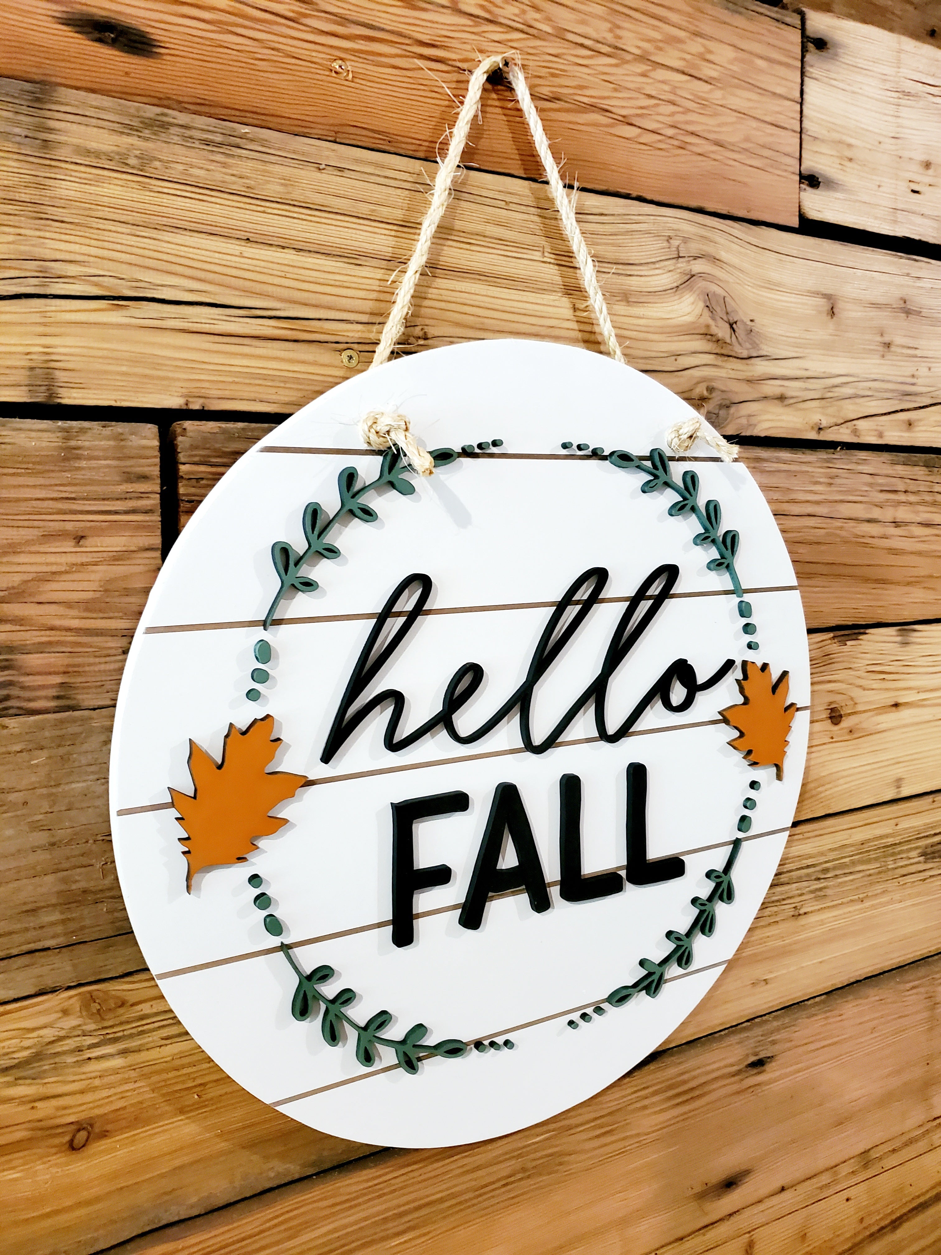 Hello Fall Round Sign | Fall Front Door Sign | Round Welcome Sign – The ...