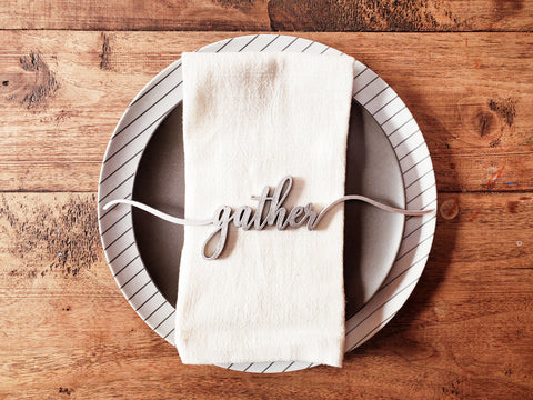 Wooden Word Cutout for Table Setting | Holiday Table Decor | SET OF 4 | Thanksgiving Day Decor