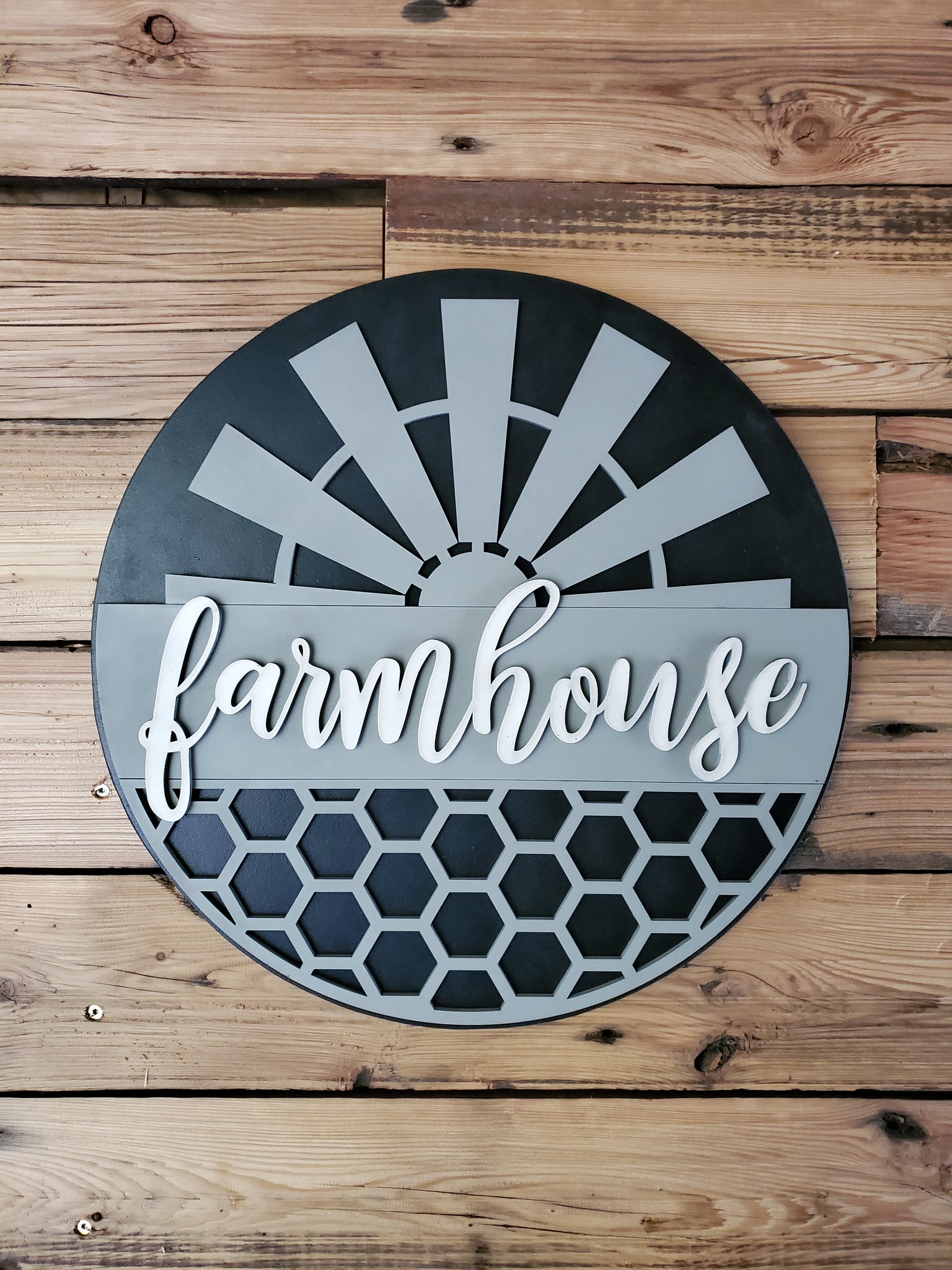 Farmhouse Sign | Farmhouse Front Door Sign | Round Welcome Sign